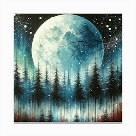 Full Moon In The Forest 6 Canvas Print