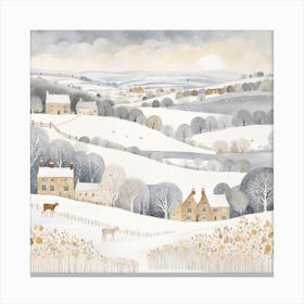 Winter Landscape Painting (1) Canvas Print