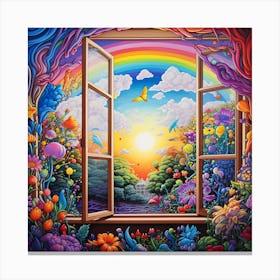 Rainbow Through The Window Canvas Print
