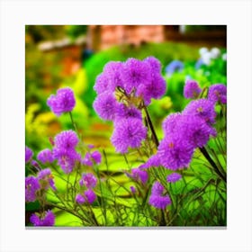 Purple Flowers In The Garden Canvas Print