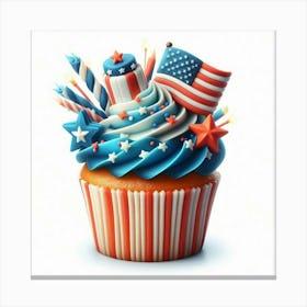 Patriotic Cupcake 1 Canvas Print