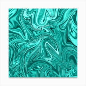 Turquoise Liquid Marble Canvas Print