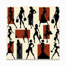 Silhouettes Of Women 3 Canvas Print