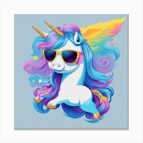 Unicorn With Sunglasses Canvas Print