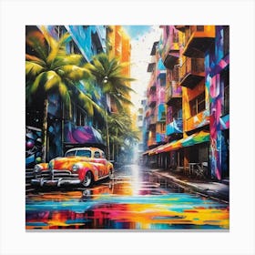 Miami Street Canvas Print