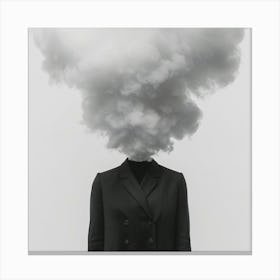 Man With A Cloud On His Head Canvas Print