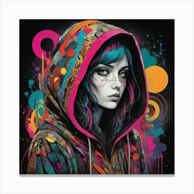 Girl In Hoodie Canvas Print