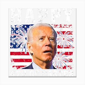 Limited Edition Confused Joe Biden American Flag Happy 4th Of Canvas Print