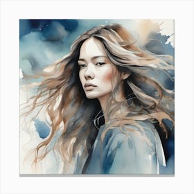 Watercolor Of A Woman Canvas Print