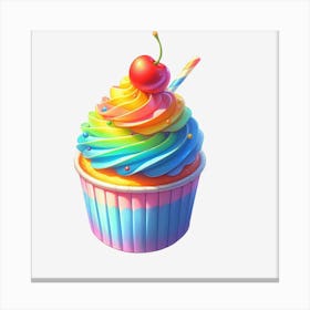 Rainbow Cupcake Canvas Print