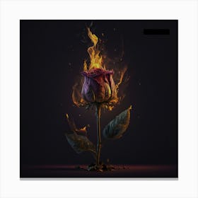 Fire Rose Canvas Print