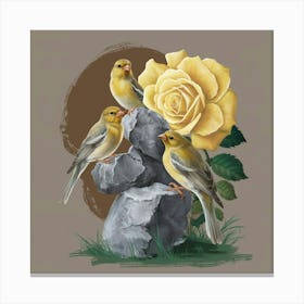 Yellow Finches Canvas Print