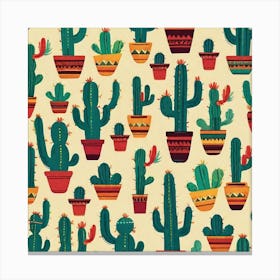 Cactus Pattern 14 Canvas Print