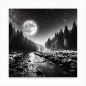 Black And White Forest Canvas Print