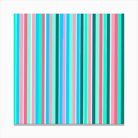 Teal and Pink Stripes Canvas Print