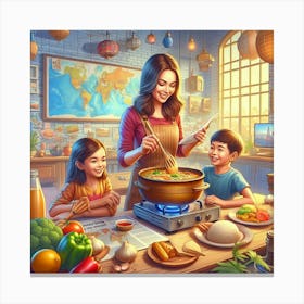 Cooking Adventures with Kids: Learn New Recipes from Different Cultures Canvas Print