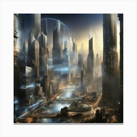 Futuristic Cityscape 11 Canvas Print