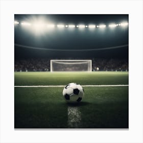 Soccer Ball On The Field Canvas Print