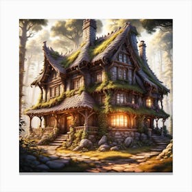 Fairy House In The Woods Canvas Print