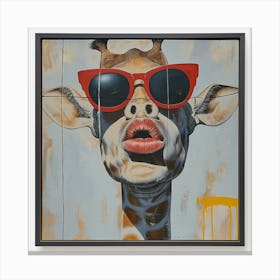 Giraffe With Sunglasses Canvas Print