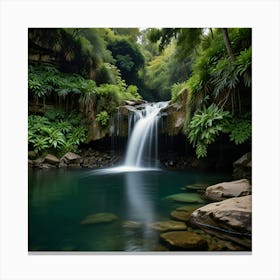 Waterfall In The Rainforest Canvas Print