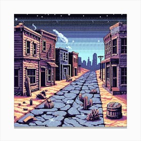 8-bit ghost town Canvas Print