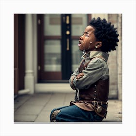 Little Boy In A Costume Canvas Print