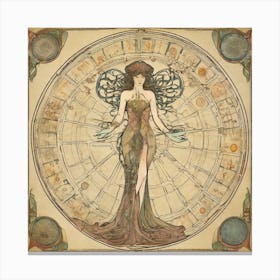 Astrological Nouveau Chart Series - 14 Canvas Print