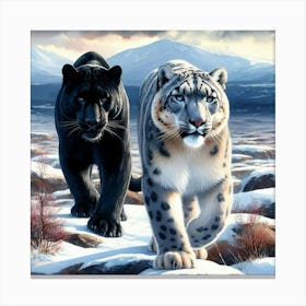 Black And White Panther Canvas Print