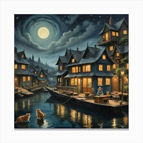 Night In The Town Canvas Print