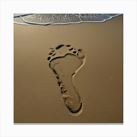 Footprints In Sand Canvas Print