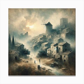 Town In The Fog Canvas Print