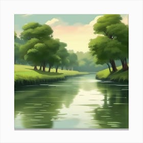 River Landscape 2 Canvas Print