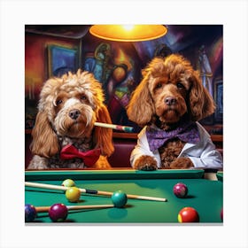 Pool Dogs 1 Canvas Print