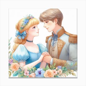 Cinderella and the Prince 2 Canvas Print