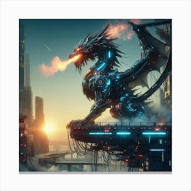 Futuristic Dragon 2 Canvas Print