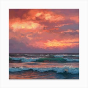 Sunset Over The Ocean 5 Canvas Print