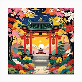 NEW YEAR'S JAPANESE SHRINE Canvas Print