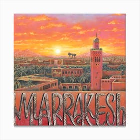 Mini Painting Marrakech City At Sunset Very Deta (2) Canvas Print
