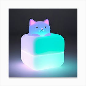 Cat On A Cube Canvas Print