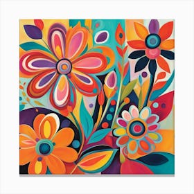 Colorful Flowers 3 Canvas Print