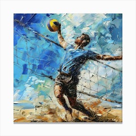 A Volleyball Spike Oil Painting Illustration 1718706264 2 Canvas Print