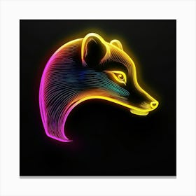 Neon Fox Head Canvas Print