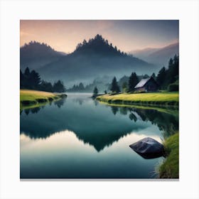 Lake In The Mountains 4 Canvas Print