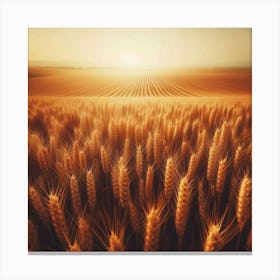 Under a Wide Golden Sky, a Vast Wheat Field Gently Waves in the Warm Summer Breeze, its Amber Waves Rippling Like a Sea of Plenty, a Testiment to the Beauty and Abundance of Nature's Harvest, a Symbol of Hope and Prosperity for All. Canvas Print