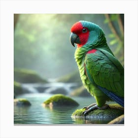 Parrot In The Forest Canvas Print