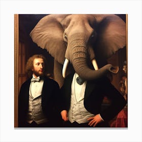 man with elephant man Canvas Print