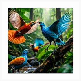 Birds In The Forest Canvas Print