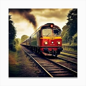 Transportation Railway Transport Rail Track Chemin De Fer Train Britain Signal Yellow Red (4) Canvas Print