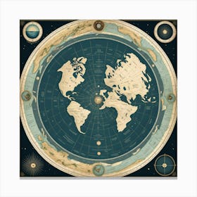 Map Of The World 4 Canvas Print